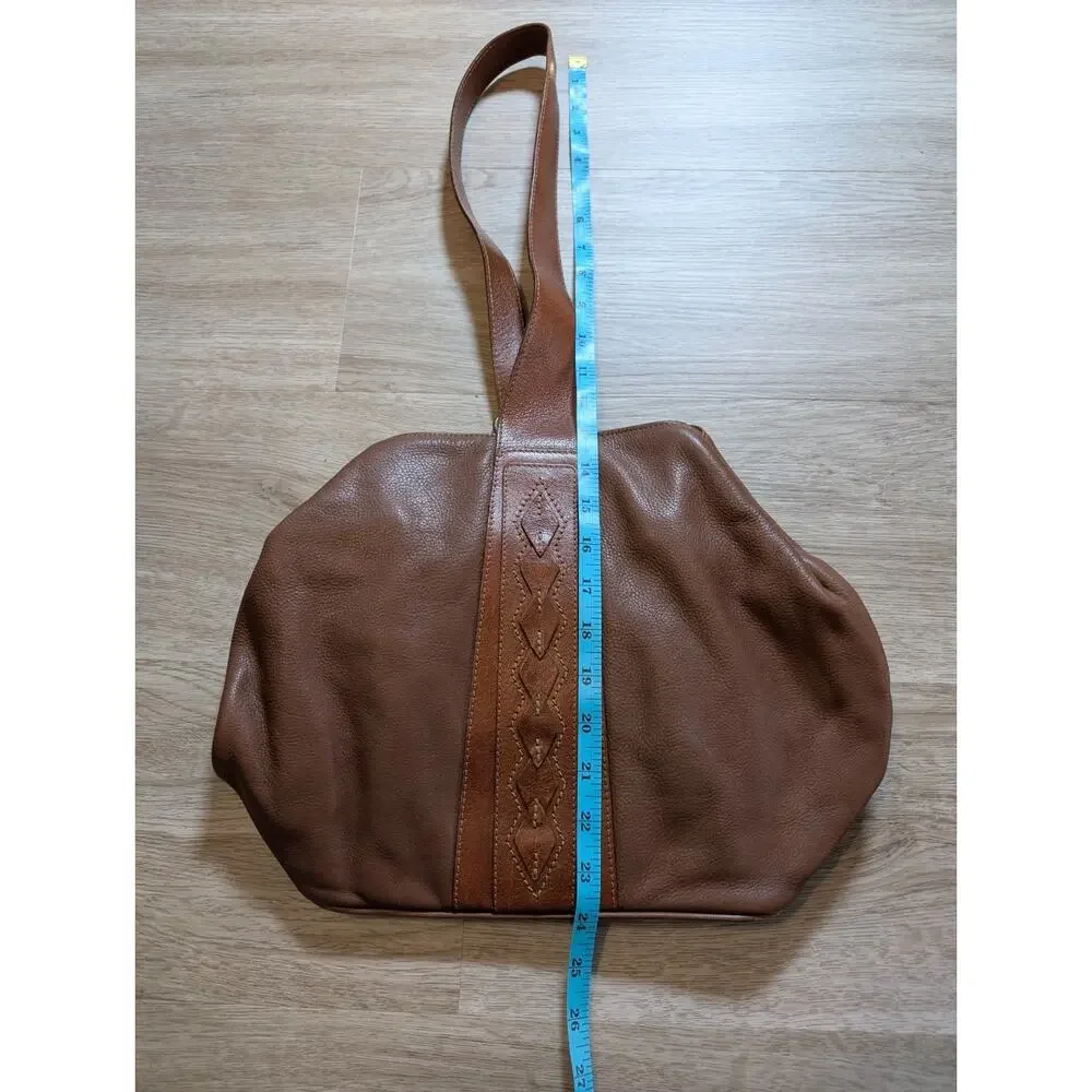 Liz Claiborne Brown Leather Hobo Shoulder Bag Slouchy Pebbled Adjustable Strap